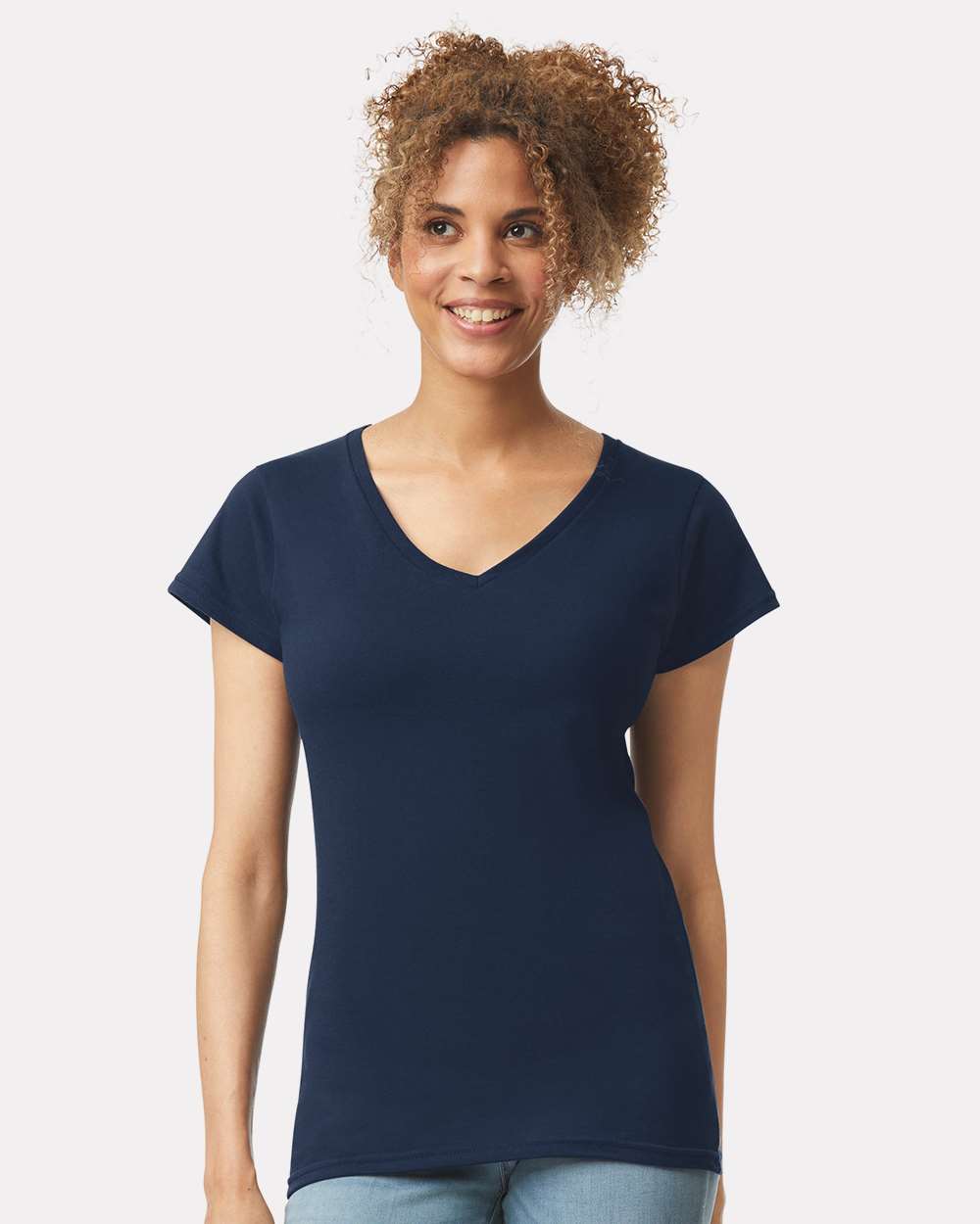 Gildan 4.5oz Ladies V-Neck T (64V00L)