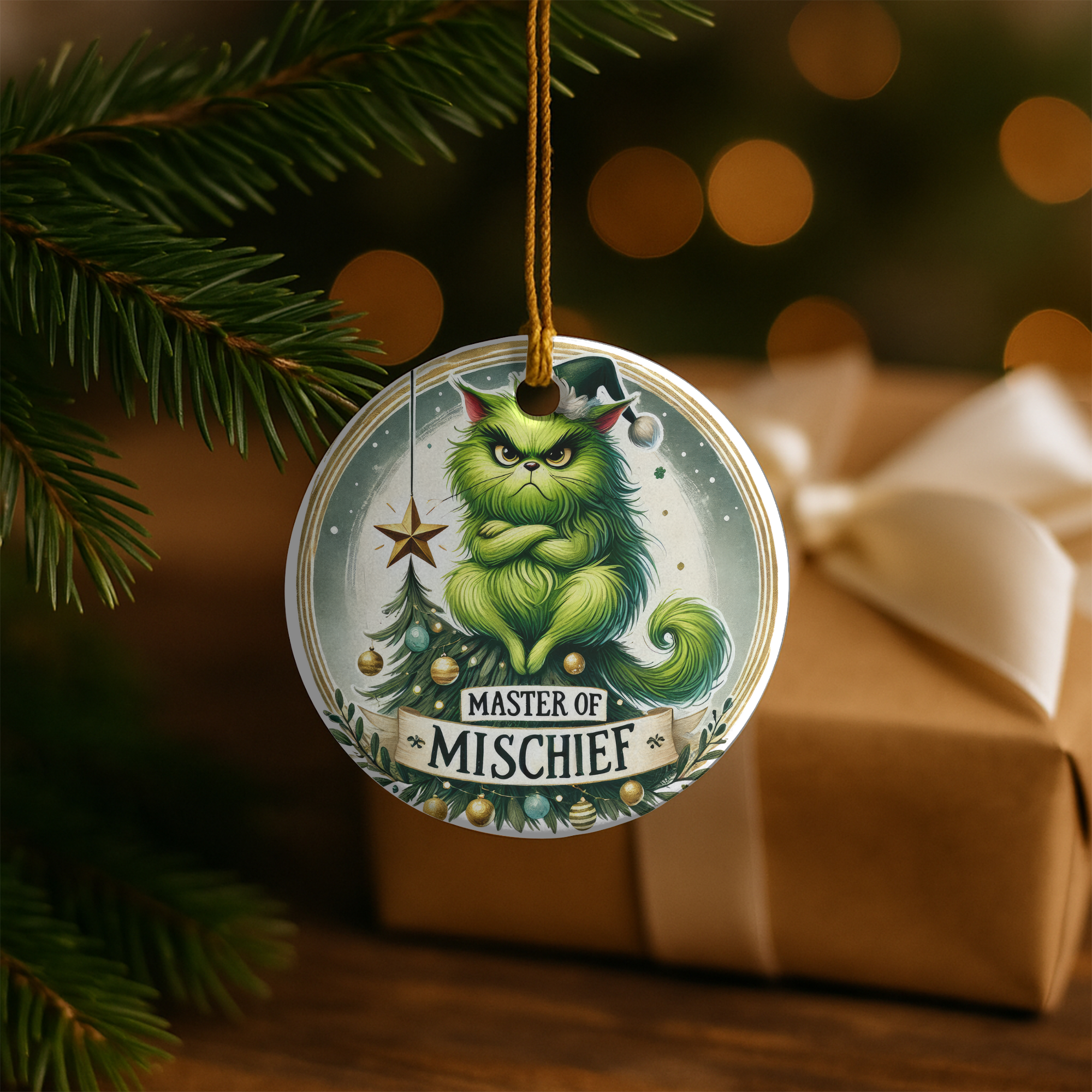 Mad Cat Christmas Ornament