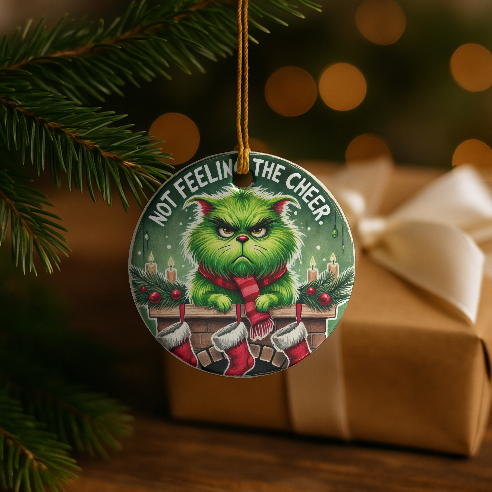 Mad Cat Christmas Ornament