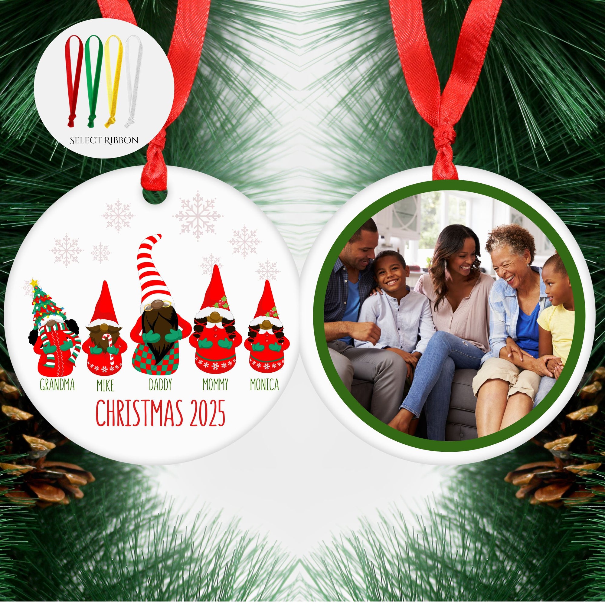 African American Gnome Family Ornament