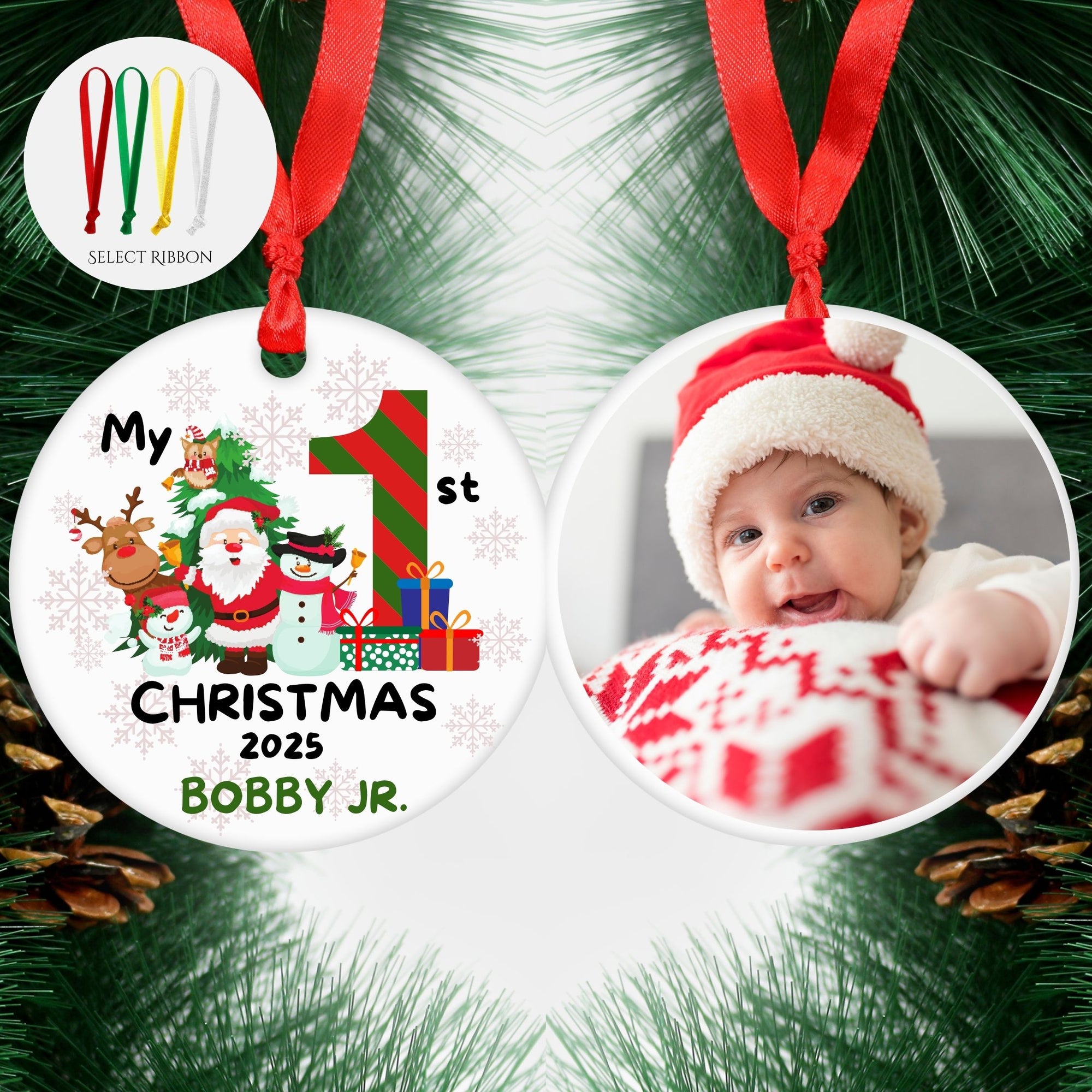 First Christmas Santa Ornament II