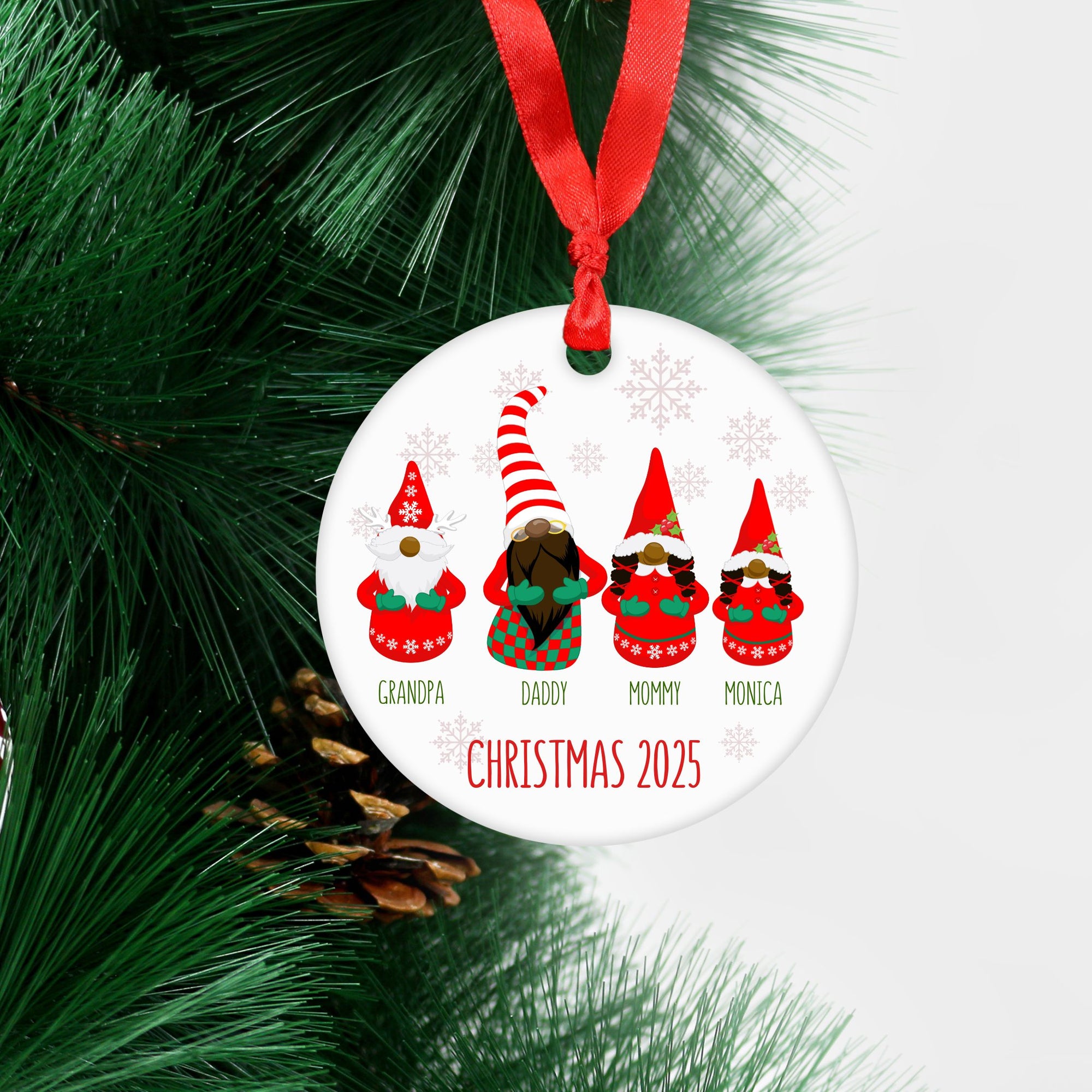 African American Gnome Family Ornament