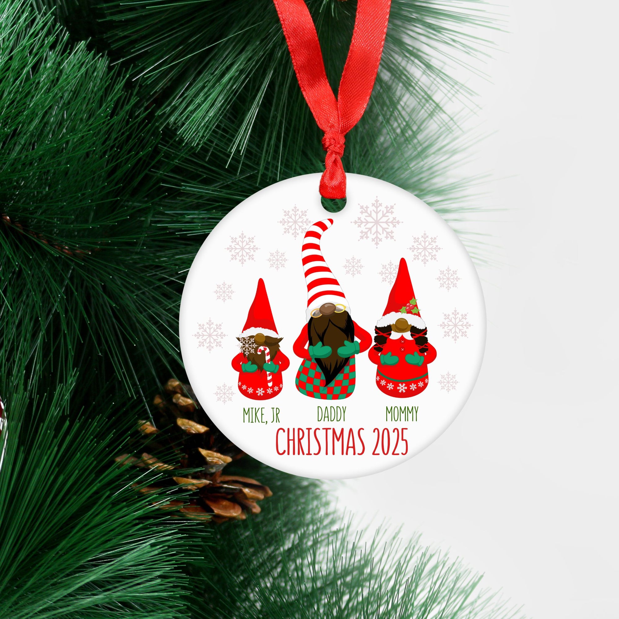 African American Gnome Family Ornament