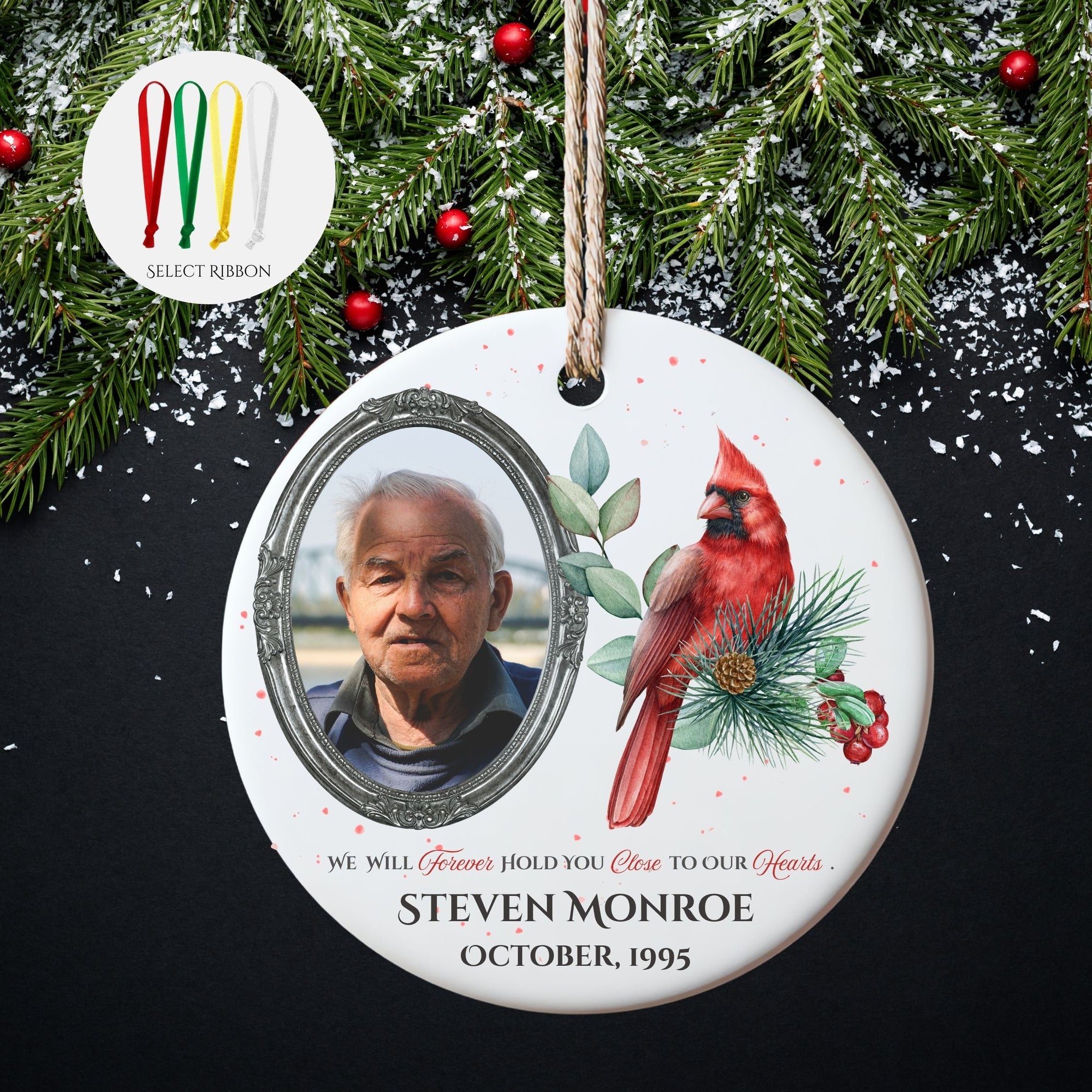 Cardinal Photo Memorial Ornaments