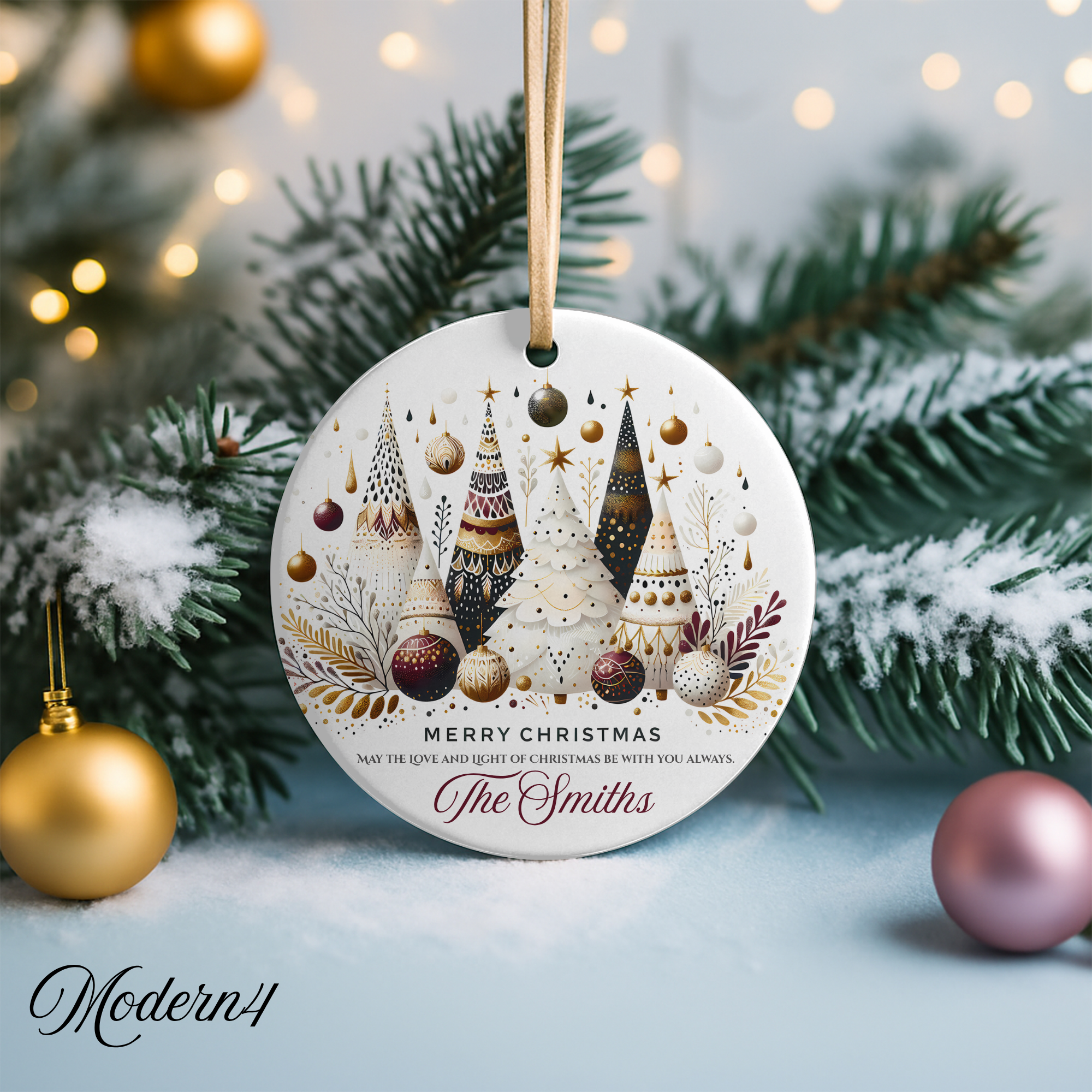 Modern Christmas Tree Ornament